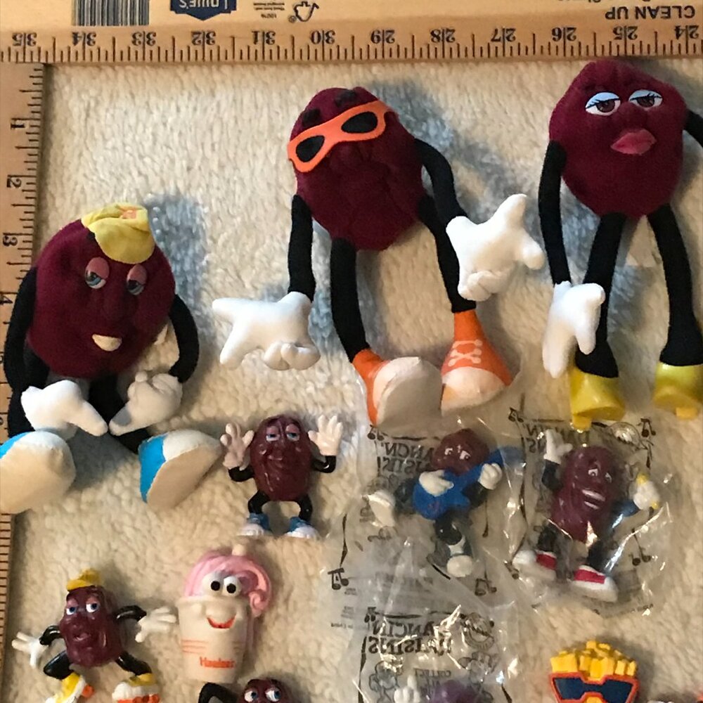 Lot Set - Vintage 80s 90s Y2K Hardees California Dancing Raisins Figures - Picture 2 of 9